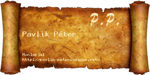 Pavlik Péter névjegykártya