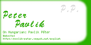 peter pavlik business card